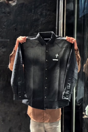 Men Standard Double Pocket Denim Shirt