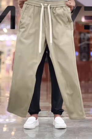 Men Loose Fit Mid-Rise Korean Pants Trousers