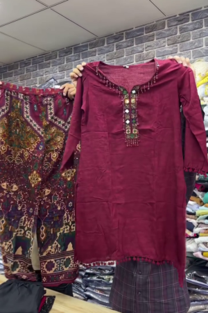 Women Ethnic Motifs Embroidered Regular Thread Work Pure Cotton Kurta with Palazzos & With