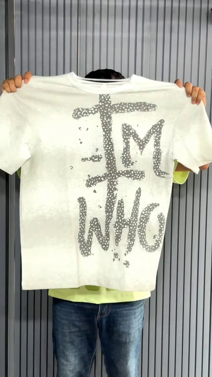 Men Typography Printed Raw Edge T-shirt